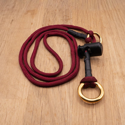 Crimson red slip collar featuring solid brass 'O' rings