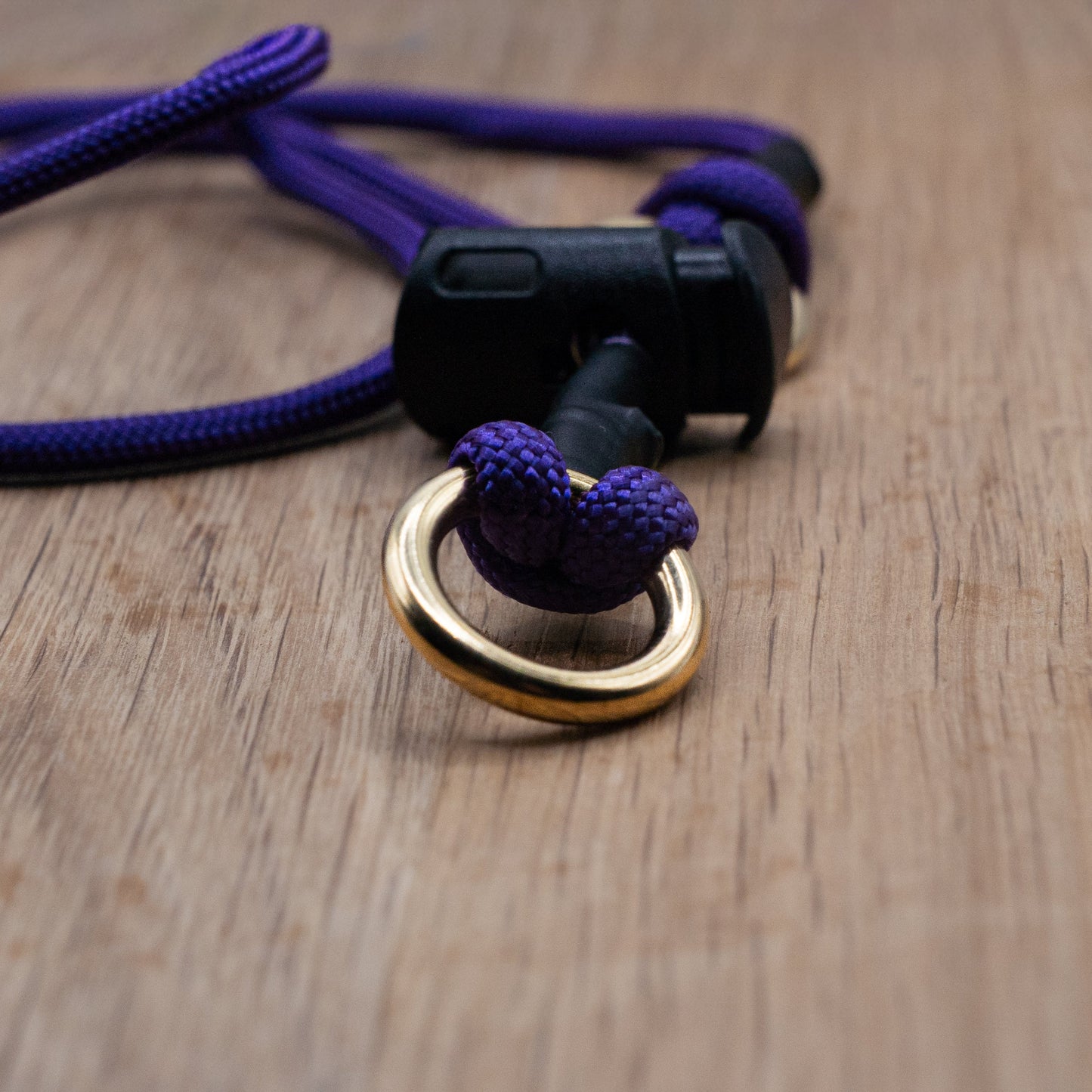 Purple (Indigo) Slip collar focused on the solid brass 'O' ring