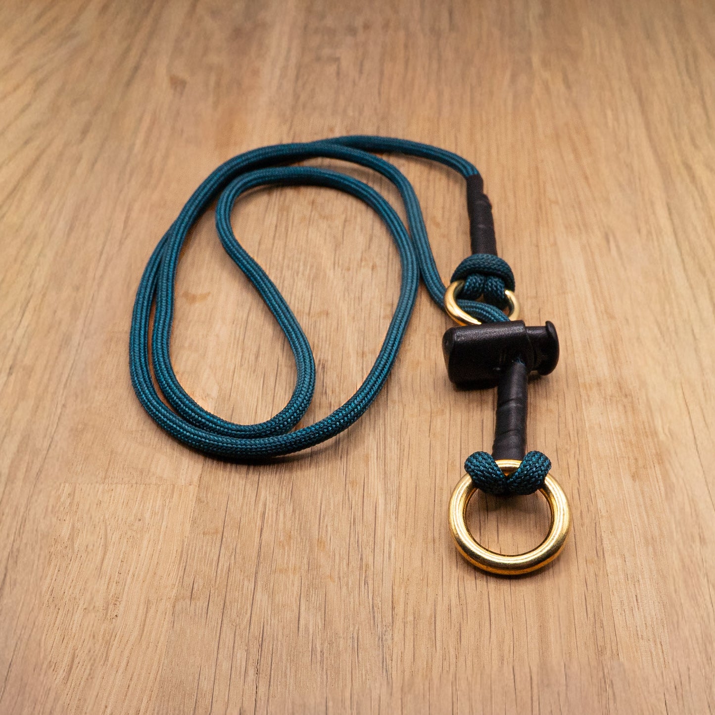 Dog training Slip collar in the colour Teal, features solid brass 'o' rings